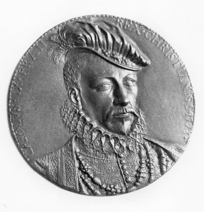 Medalhão de Carlos IX, Rei de França (bronze) de French School