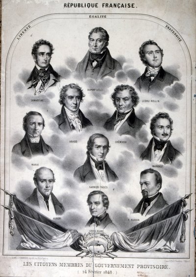 Membros do Governo Provisório da França (gravura) de French School