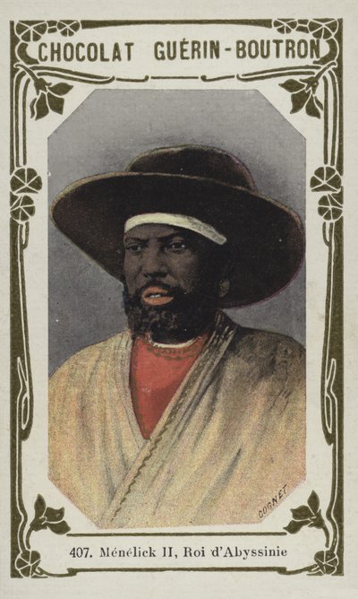 Menelick II, Roi dAbyssinie (foto colorida) de French School