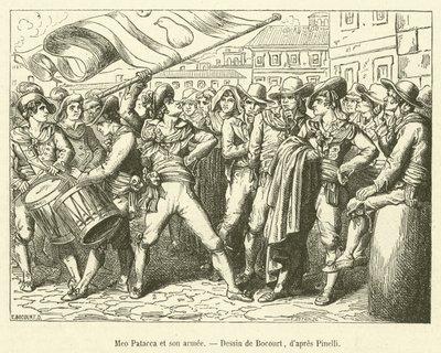 Meo Patacca e seu exército (gravura) de French School