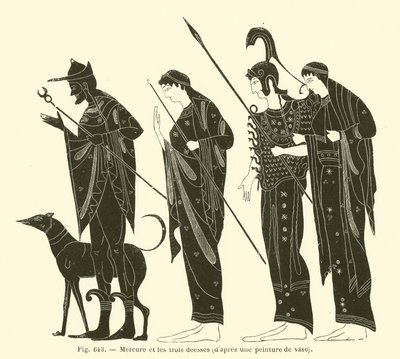 Mercúrio e as três deusas (gravura) de French School