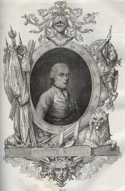 Michael Friedrich Benedikt barão von MELAS (1729-1806), feldmarschal - - Nova Enciclopédia Nacional de Maurice La Charest - 1870 - de French School