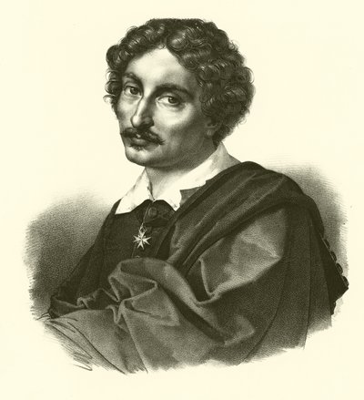 Michelangelo Merisi da Caravaggio, retrato (gravura) de French School