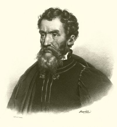 Miguel Ângelo, retrato (gravura) de French School