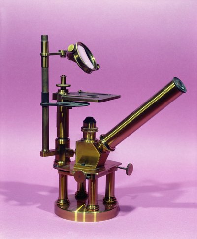 Microscópio pertencente a Louis Pasteur (1811-95) (metal) de French School