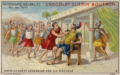 Mithridates VI de Pontus preso e assassinado por um escravo (chromolitho) de French School