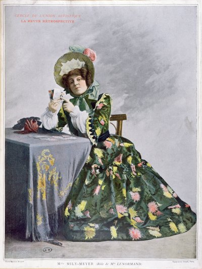 Miss Mily-Meyer no papel de Miss Le Normand, 1899 (typogravure) de French School