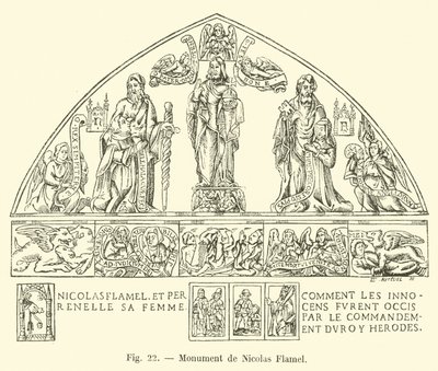 Monumento a Nicolas Flamel de French School