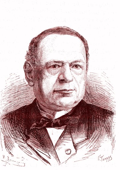 Moritz Hermann Von Jacobi (1801-1874), engenheiro e físico russo (galvanoplastia, motores eléctricos). Gravura de 1867 de French School