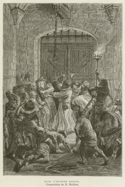 Death Of Etienne Marcel (gravura) de French School