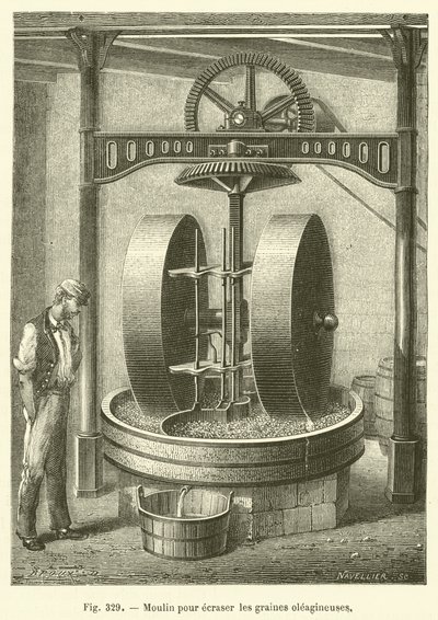 Moedor para trituração de sementes oleaginosas (gravação) de French School