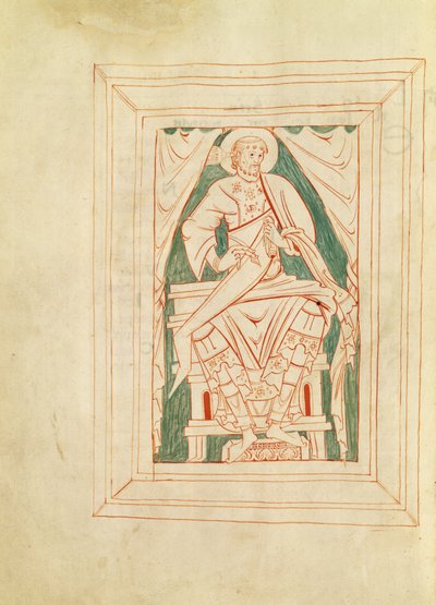 103 Frontispício representando São Gregório Magno (540-604) de um livro de sermões de French School