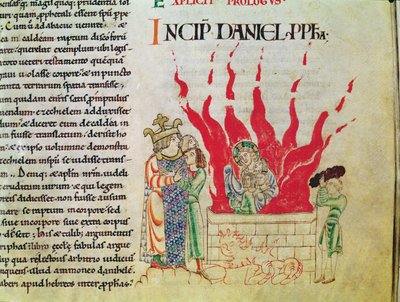 Ms 12-15 t.3 f.64 As crianças no forno, da Bíblia de Etienne Harding de French School