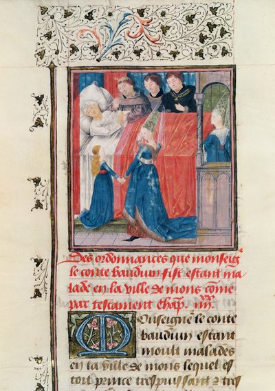 Ms 149 t.3 fol.163 Doença Final do Conde Baldwin V de Hainault de French School