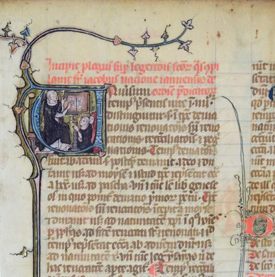 Ms 1721 Fol.1 Monge dominicano lecionando dois outros monges, da Legenda Sanctorum Aurea por Jacques de Voragine de French School