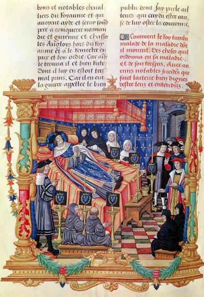 Ms 18 fol.208v A morte de Louis XI (1461-83), das Memórias de Philippe de Commines, 1489-98 de French School