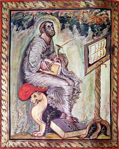 Ms 1 fol.90v São Lucas, dos Evangelhos Ebbo, c.816-835 de French School
