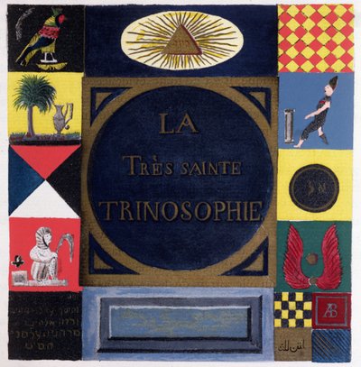 Ms 2400 Frontispício de La Tres Sainte Trinosophie atribuído ao Conde de Saint-Germain (1696-1784) (wc no papel) de French School