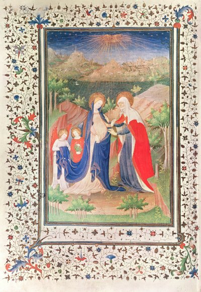 Ms 2 fol.65v A Visitação, das Horas Boucicaut, c.1410 de French School