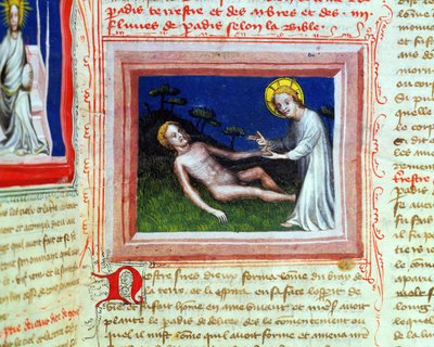 Ms 314 Criação de Adão, da Bíblia des Grands Augustins, 1494 de French School