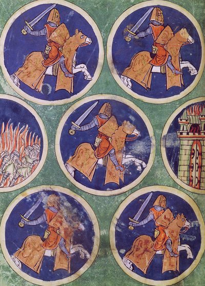 Ms 3516 fol.217v Cinco cavaleiros de French School