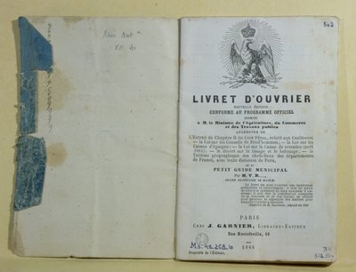 Ms 43.268.10 Frontispício do Livret dOuvrier, 1864 de French School
