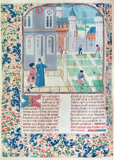 Ms 5064 f.151v O Jardim, ilustração de Le Livre des Prouffitz Champestres por Pietro de Crescenzi (1230-132021) de French School
