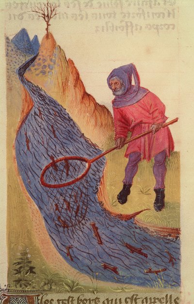 Ms 59 fol.3r Fisherman, de Grand Herbier de French School