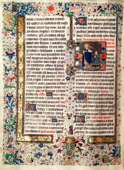Ms 626 fol.174v São João Batista, do Missal de Jean de Lannoy de French School