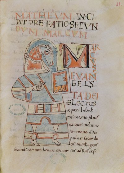 Ms 8 f.42 São Marcos Evangelista de French School