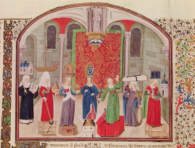 Ms 927 Fol.17v Virtudes teológicas e cardeais, da ética, da política e da economia por Aristóteles (384-322 BC) de French School
