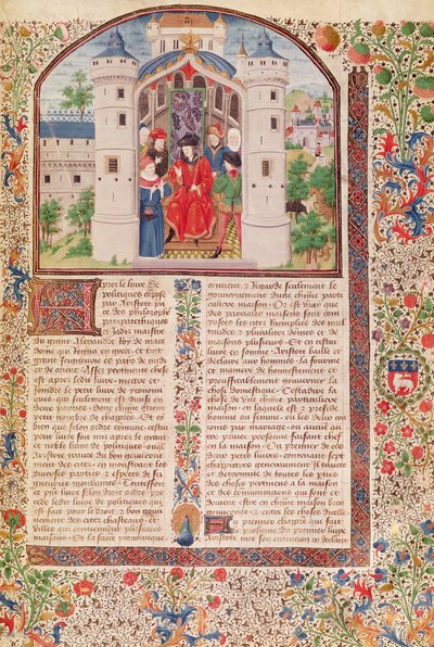 Ms 927 Fol.426 Apresentação de The Economics, de Ética, Política e Economia, de Aristóteles (384-322 aC) (para detalhes ver também 165171) de French School