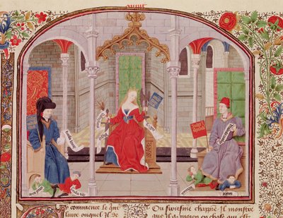 Ms 927 Fol.71v A teoria da justiça, da ética, política e economia por Aristóteles (384-322 aC) de French School