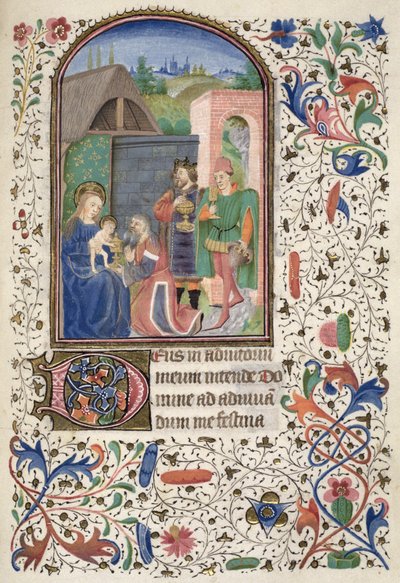 Ms Euing 4 f.49r Os Sábios, das Horas de Glasgow de French School