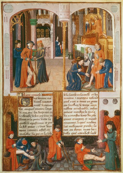 P. Fr 2829 fol.89 Milagres no túmulo de São Luís, do livro do Faiz, do bispo Saint Louis de French School