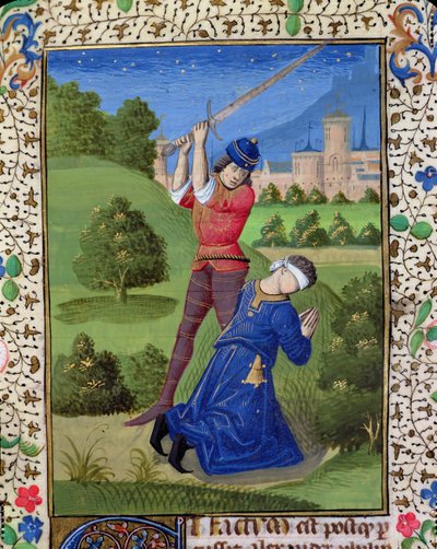 Ms H 7r A Decapitação de Alexander I Balas, da Bíblia de Jean XXII de French School