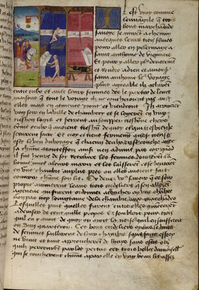 Ms Hunter 252 Hostel f.75v, do The Hundred News News, 1462 (para detalhes, ver 284875) de French School
