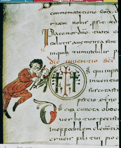 Ms Lat 1248 fol.76v Historiated inicial O, do Sacramentário de Gellone de French School
