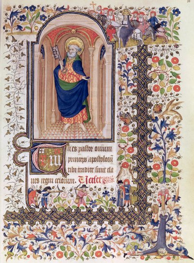 Ms Lat 156b Fol.167 São Pedro, das Horas de Marguerite dOrleans, c.1426 de French School