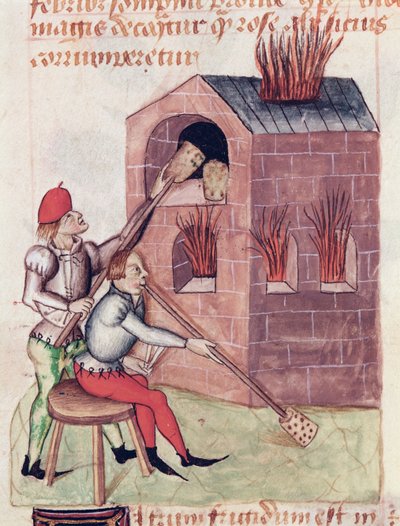 MS 993 L.9.28 sopradores de vidro f.138r, a partir do Tratado de ervas por Dioscoride de French School