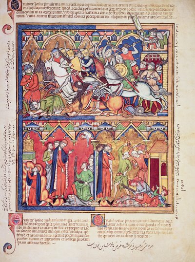 Ms M 638 fol.10r Joshua, da Morgan Picture Bible, c.1244-54 de French School