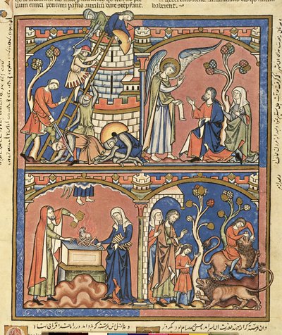 Ms M 638 fol.14r Abimelech e Samson, da Morgan Picture Bible, c.1244-54 de French School