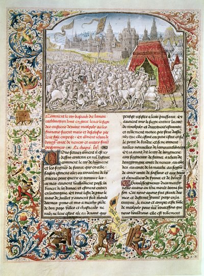 T.4 fol.230 Batalha de Nicópolis em 1396, fac-símile do manuscrito de Breslau, de Froissarts Chronicle, 1472 de French School