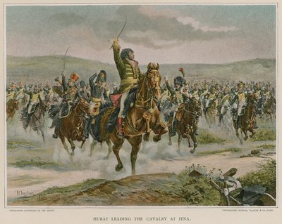 Murat liderando a cavalaria em Jena de French School