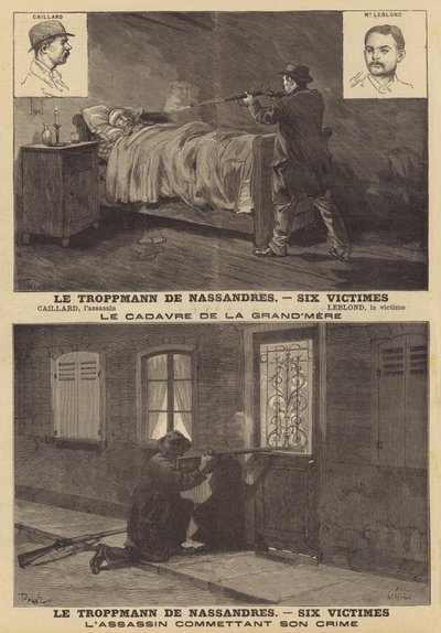 Assassinato de uma família de seis pessoas em Nassandres por um assassino chamado Caillard de French School
