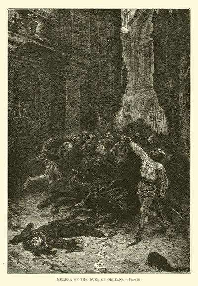 Assassinato do duque de Orleans de French School