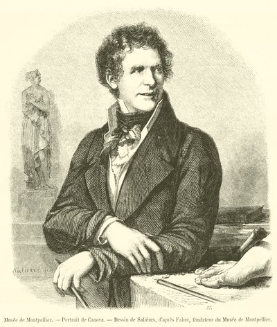 Musee de Montpellier, Retrato de Canova (gravura) de French School
