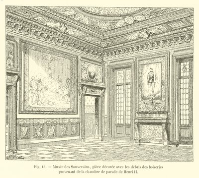 Museu dos Soberanos, peça decorada com o entulho de madeira da câmara do desfile de Henrique II de French School