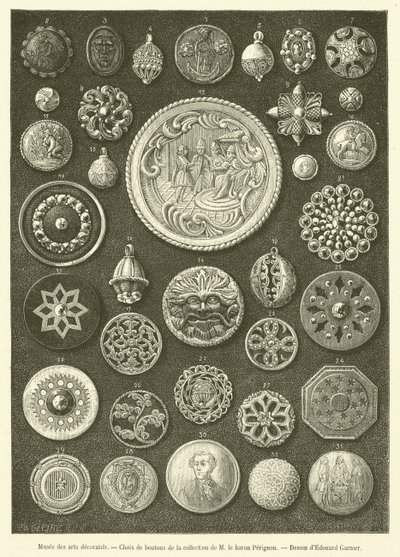 Musee des arts decoratifs, Escolha de botões (gravura) de French School