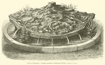 Museu de Etnografia, Fonte Monolítica de Quonncacha, Peru (gravura) de French School
